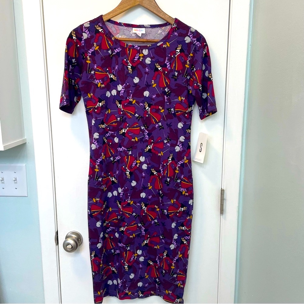 Lularoe Julia Dress Disney Captain Hook Small 💜